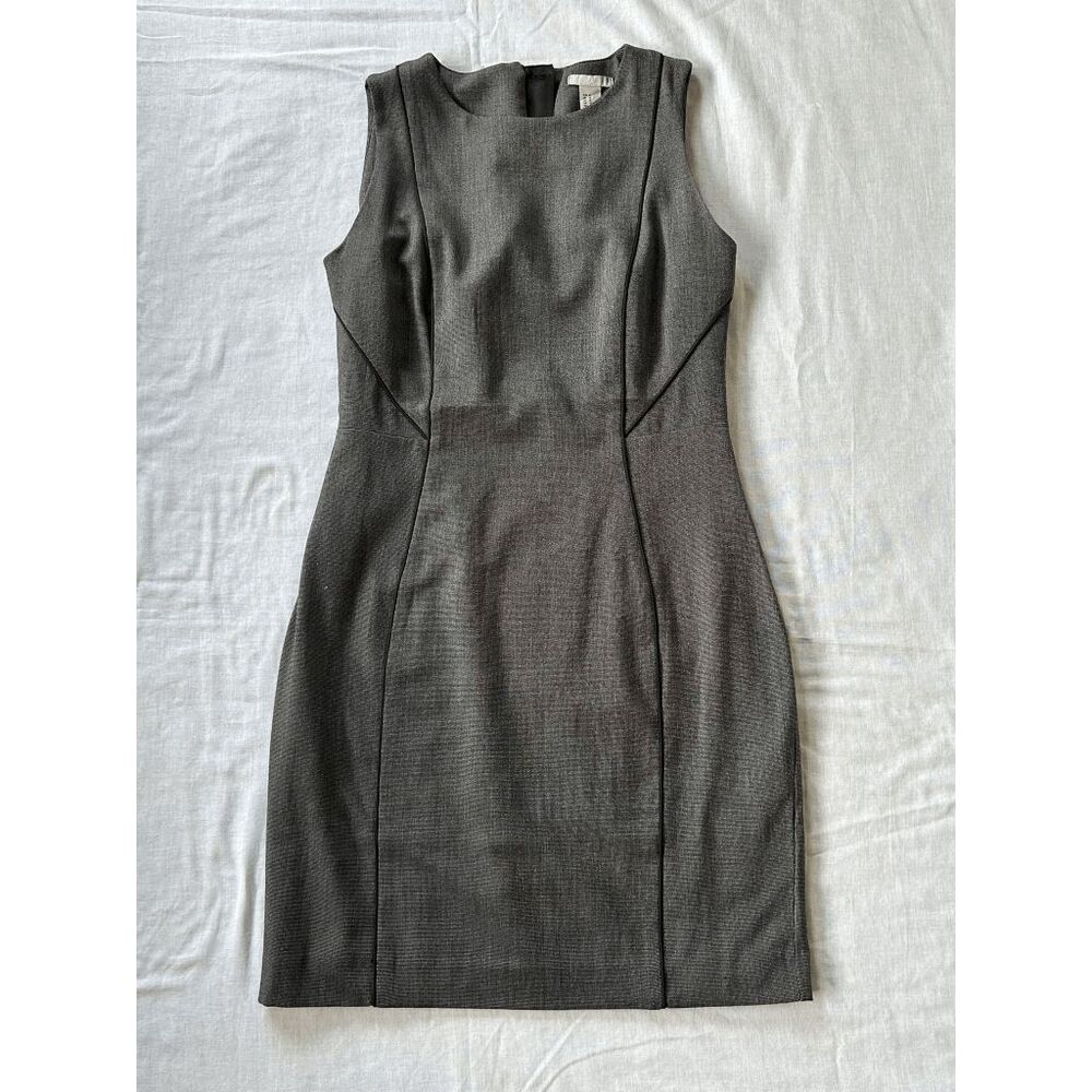 H&M Charcoal Gray Classic Business Sleeveless Dress, Size 10, Preppy